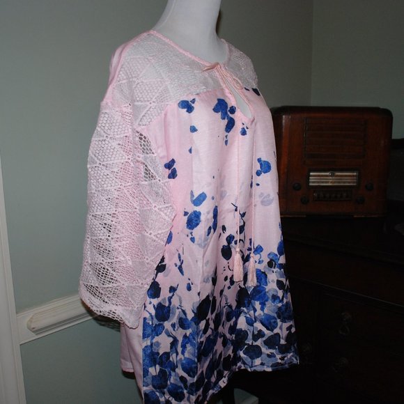 NWOT Silky Pink Print Tunic - Picture 3 of 7